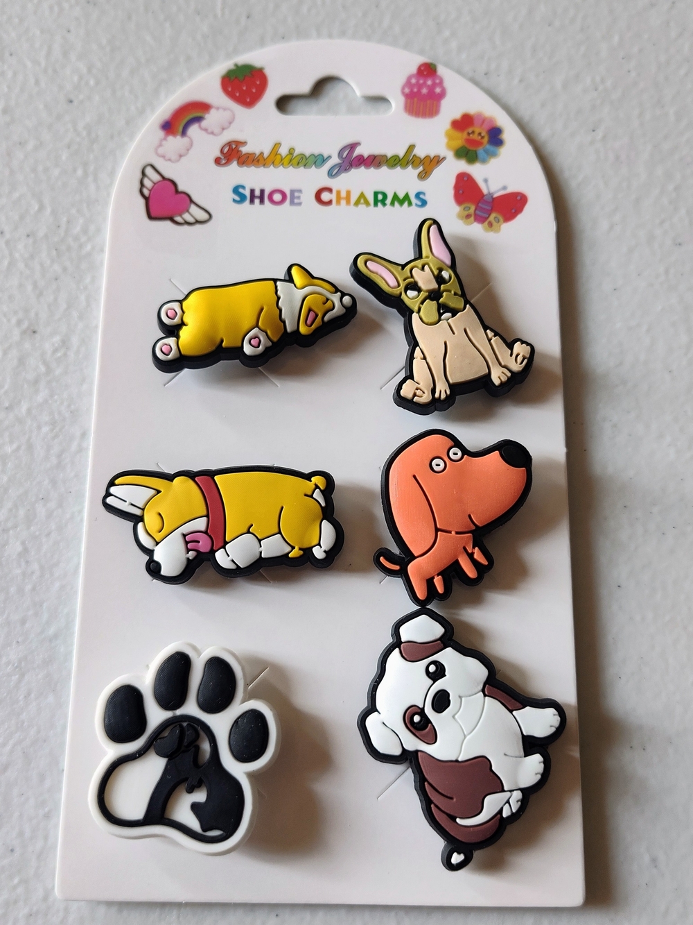 Fashion Jewelry Yellow & Orange Dog Shoe Charms Set